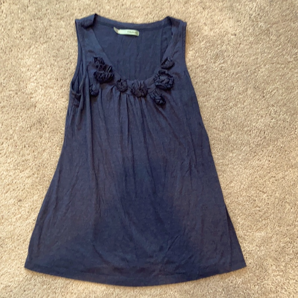 Blue shirt with flowers at neckline from Maurices. Size S